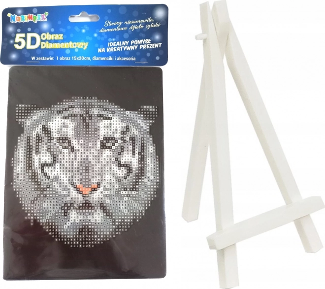 Pintura con diamantes Tigre blanco 15 × 20 cm con soporte – NORIMPEX