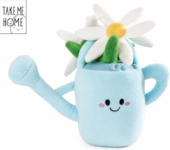 Planta de interior de peluche en una regadera azul Take Me Home, 20 cm