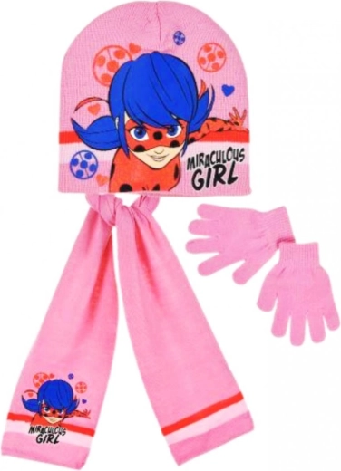 Conjunto de invierno de gorro, bufanda y guantes Ladybug - 3 unidades