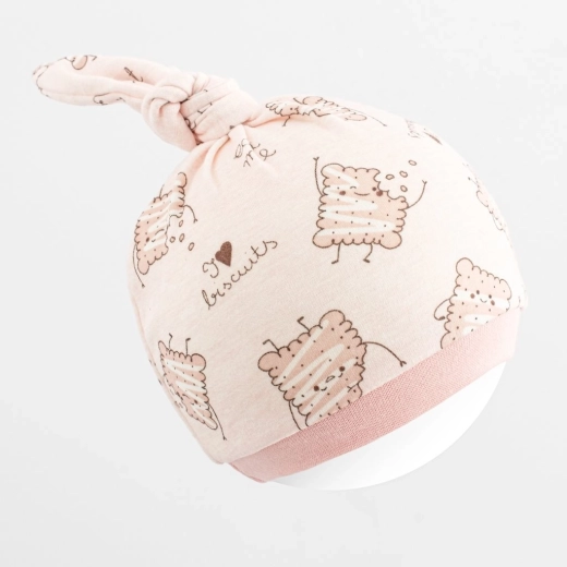 Gorrito infantil de algodón New Baby Biscuits rosa