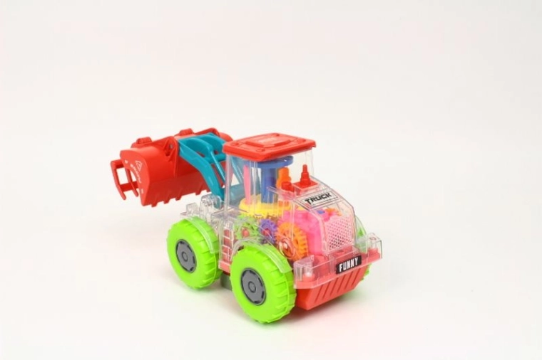 Tractor transparente a pilas para niños