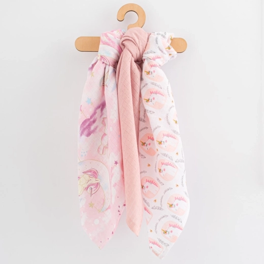 Pañales de algodón con estampado 70×80 cm, 3 uds, para niñas