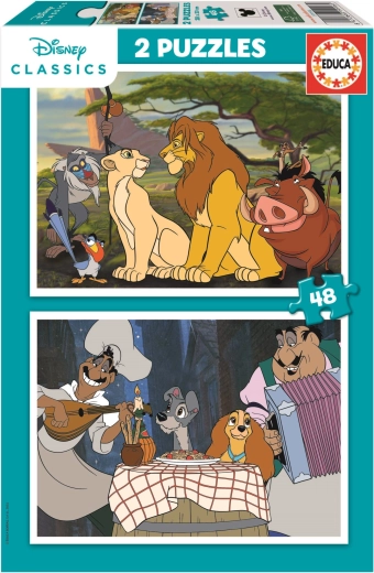 Educa Puzzle Animales Disney 2x48 piezas
