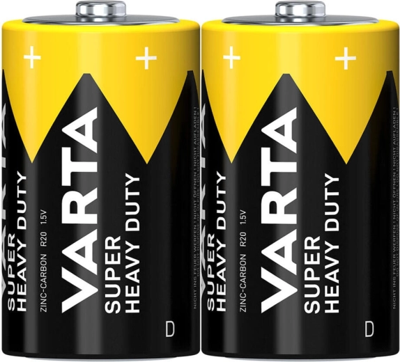Pilas zinc-carbón VARTA SuperLife D R20 1,5 V (2 uds.)