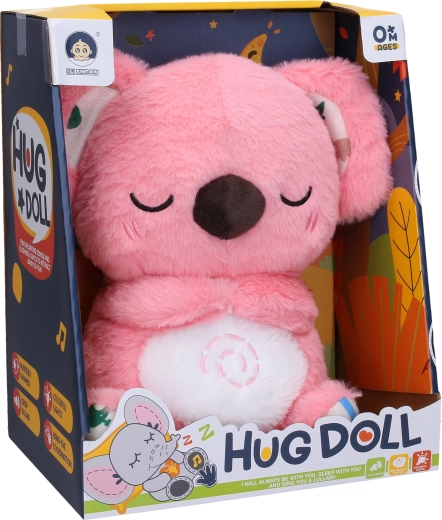 Peluche de koala rosa que respira con efectos 27 cm