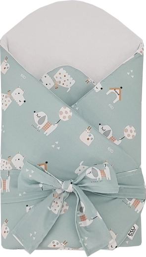 Arrullo EKO de algodón con inserto de coco extraíble y lazo Dogs Mint 75 × 75 cm