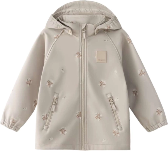 Chaqueta softshell Leokid lake silver cloud flower, talla 104
