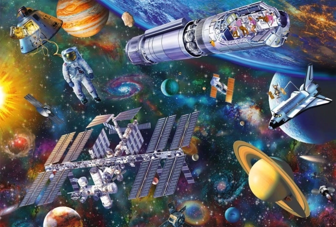 Schmidt Puzzle Diversión espacial 100 piezas