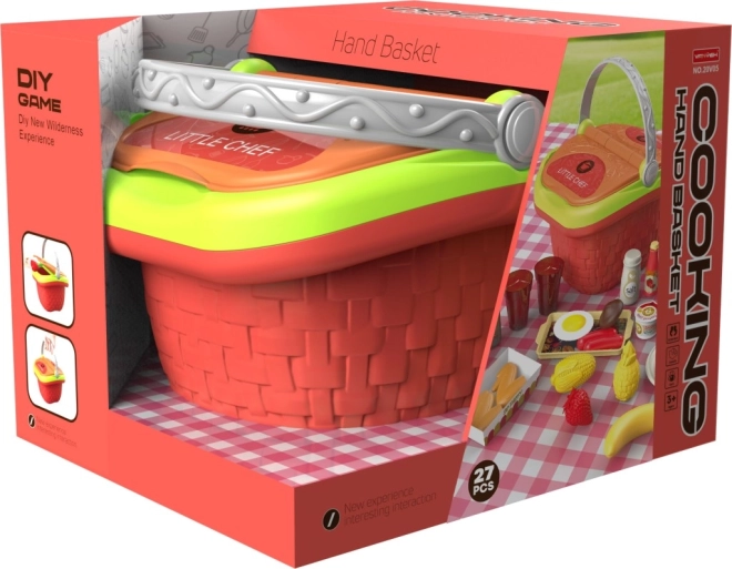 Set de juego: cesta de picnic con comida para niños