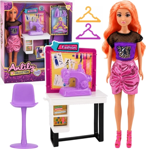 Anlily diseñadora de moda – muñeca con taller de costura y accesorios