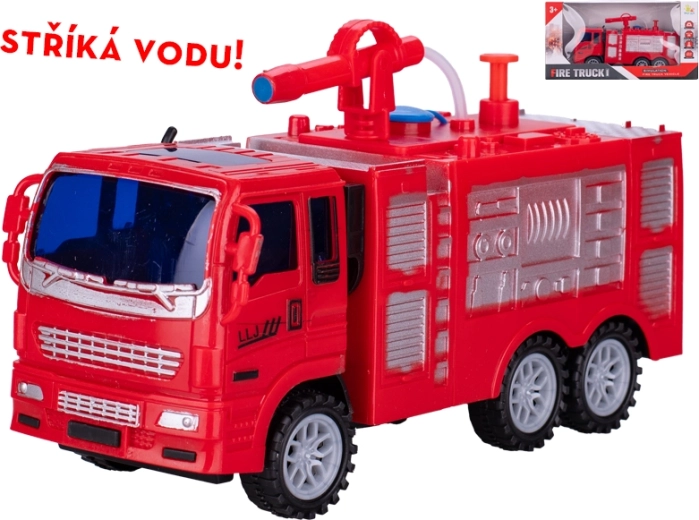 Coche de bomberos interactivo con volante de inercia y manguera de agua 19 cm