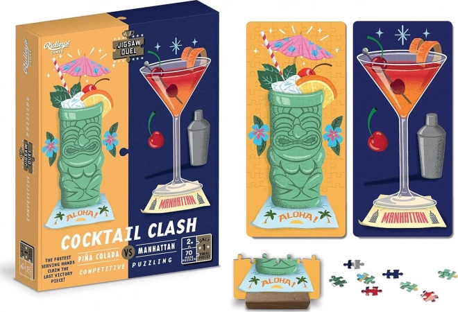 Puzzle Duel duelo de cócteles: Piña Colada vs Manhattan 2×70 piezas