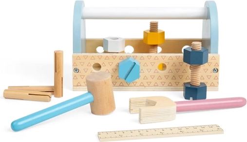 Bigjigs Toys set de herramientas de madera en maletín de transporte