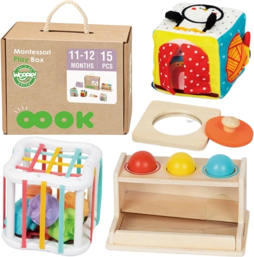 Woopie green caja Montessori 5 en 1 para bebés 11–12 meses fsc
