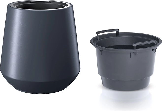 Macetero con inserto antracita 44 cm, 51 l