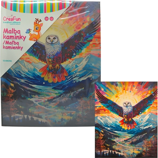 Pintura de diamantes – búho 27 × 33 cm