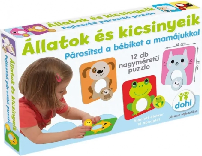 Dohany encajable para bebés: animales con crías