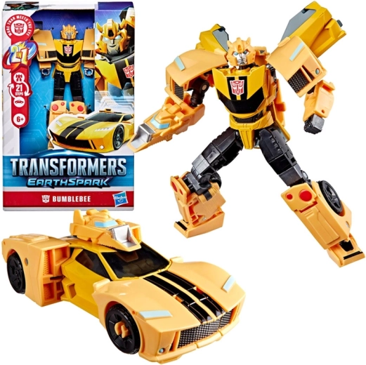 Hasbro Transformers EarthSpark figura deluxe Bumblebee 2 en 1 (robot y coche deportivo)