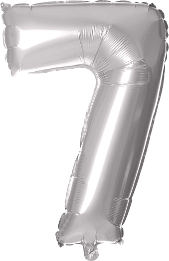 Globo de foil número 7 plateado 30 cm TORO
