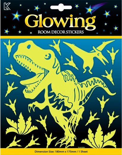 Pegatinas luminosas con purpurina – dinosaurios