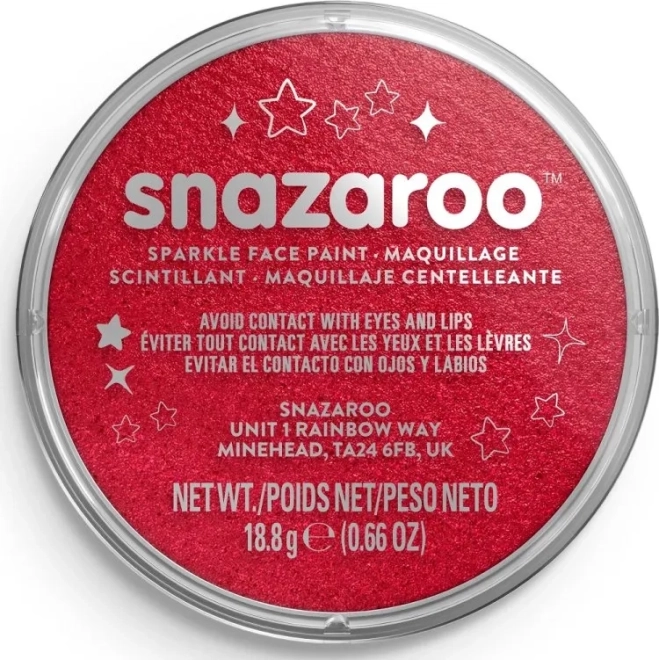 SNAZAROO Pintura facial roja con purpurina 18 ml