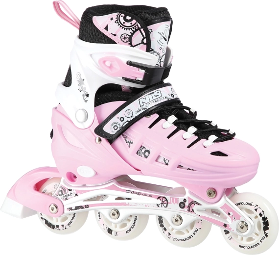 Patines infantiles ajustables 4 en 1 NILS Extreme – Rosa