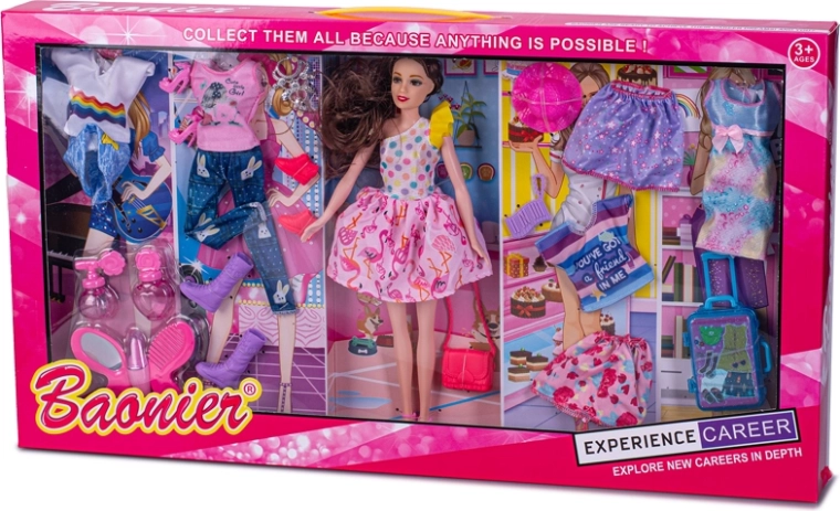 Muñeca de moda de 29 cm con ropa y accesorios