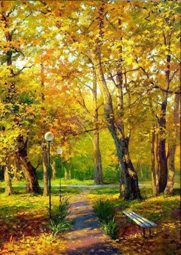 Norimpex pintura por números Otoño dorado en el bosque 40 × 50 cm