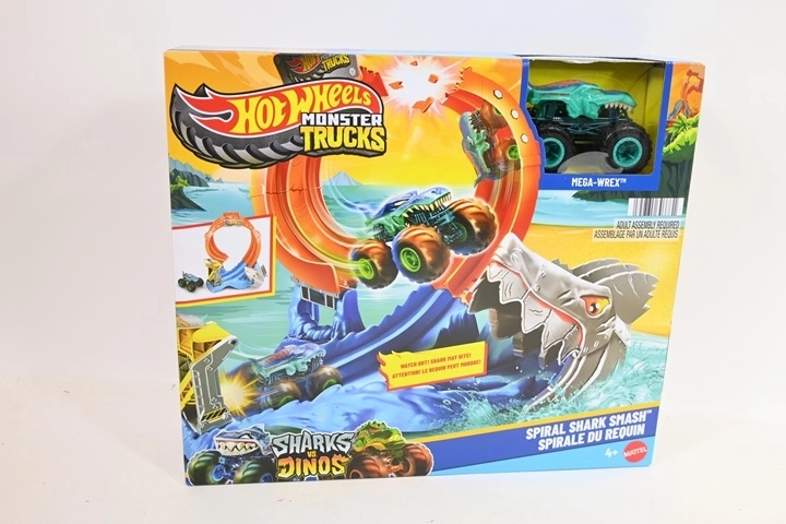 Hot Wheels Monster Trucks Bucle del Tiburón con coche Mega-Wrex