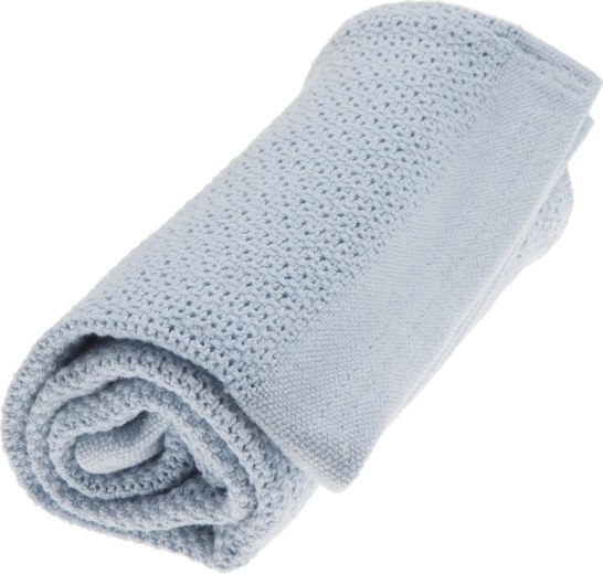 VINTER & BLOOM manta de algodón orgánico Soft Grid True Blue