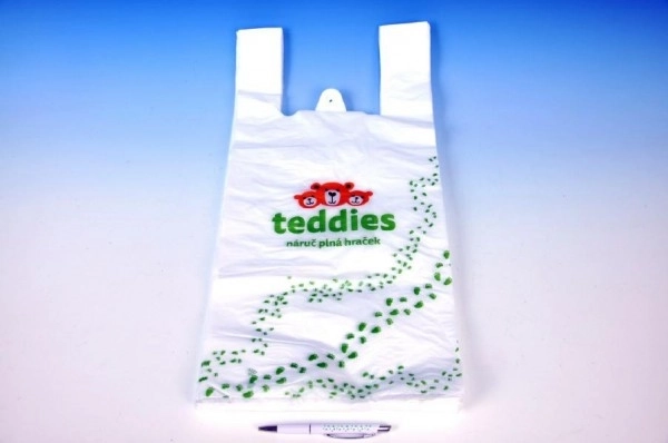 Bolsa de microten tipo camiseta 28 × 57 cm, 50 uds