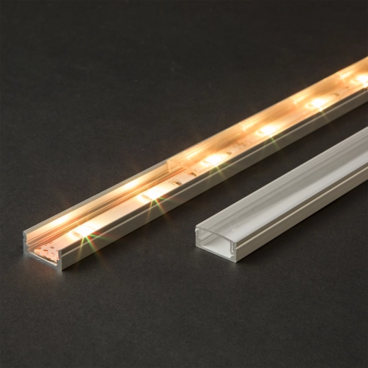 Cubierta transparente para perfil LED de aluminio