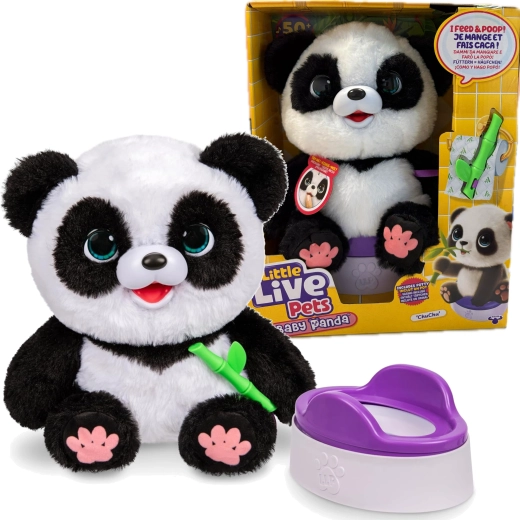 Panda de peluche interactiva ChuChu con orinal LITTLE LIVE PETS