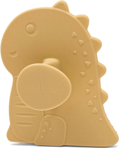 Esponja de baño de silicona con cepillo NEW BABY – beige, dinosaurio