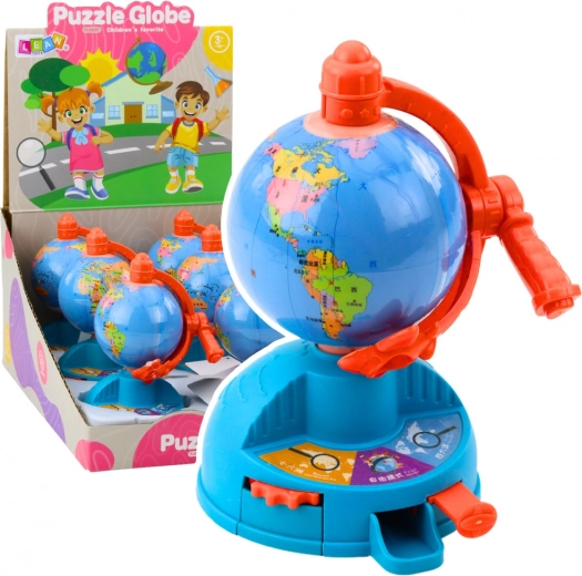 Mini globo terráqueo con rueda dentada giratoria y avión móvil