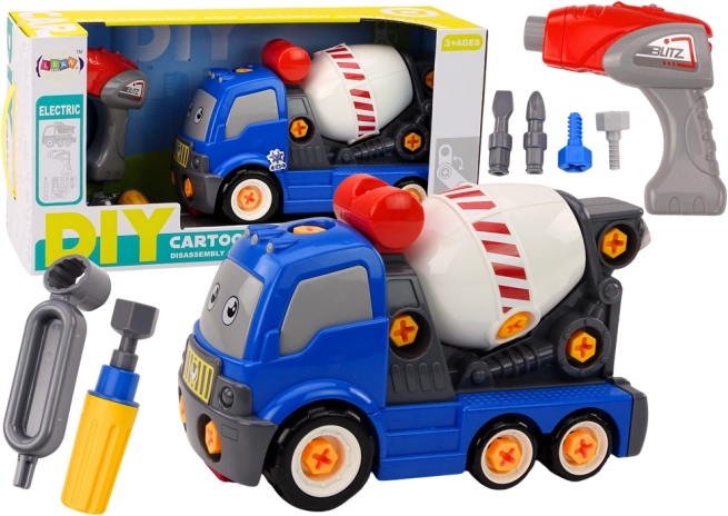 Hormigonera infantil para montar con taladro – azul