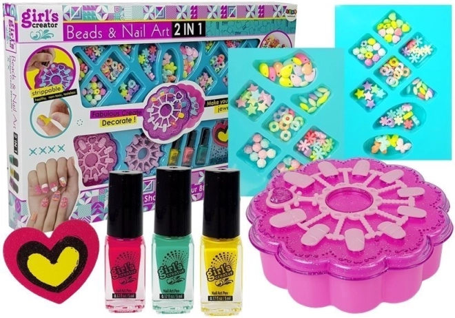 Set creativo para niñas para crear joyas y nail art 2 en 1