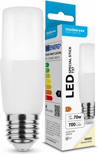 Bombilla LED Modee Lighting Special Stick T37 7,9 W E27, blanco neutro, 700 lm