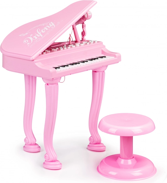 Diseño de piano con banqueta