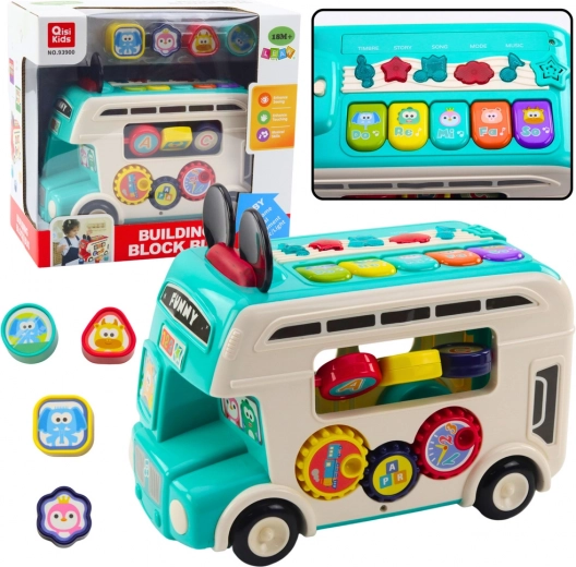 Autobús educativo interactivo con formas, sonidos y luces