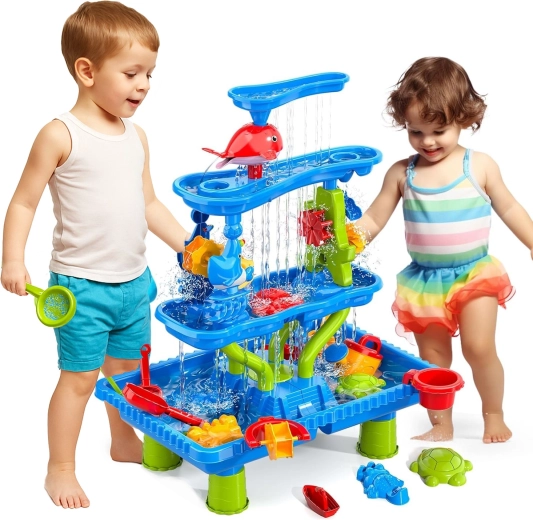Mesa de agua y arena Woopie 4 en 1 con cascada y delfín