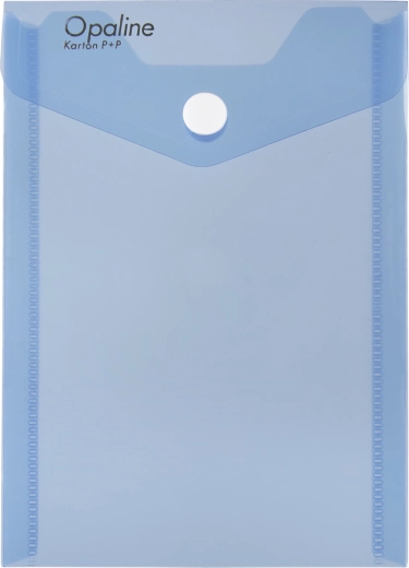 Sobre portadocumentos de plástico A6 en vertical con cierre a presión Opaline azul