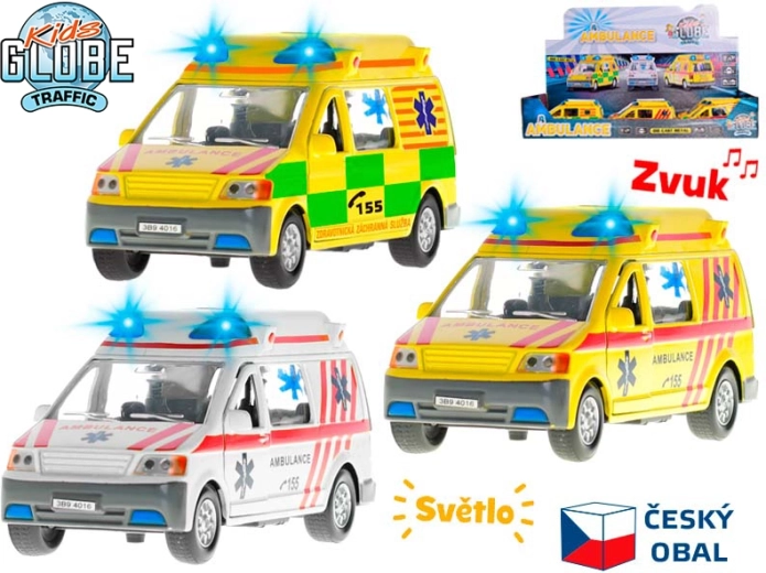 Kids Globe Traffic ambulancia con luces y sonido 14 cm