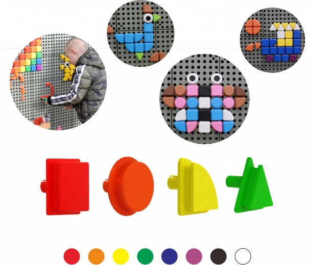Masterkidz clavijas geométricas para tableros STEM, 8 colores, 256 uds.