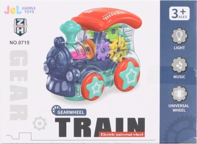 Tren de plástico transparente a pilas con luces y sonidos