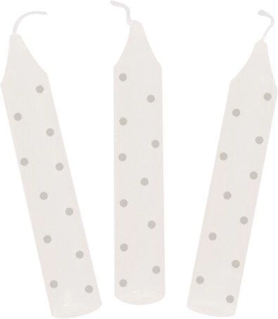Set de velas de cumpleaños con lunares grises