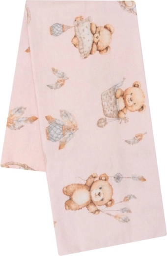 Pañal infantil de franela con estampado teddy bear rosa NEW BABY