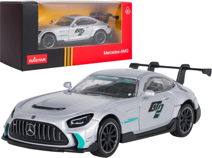 Modelo metálico Mercedes-AMG GT2 RASTAR a escala 1:43, plateado