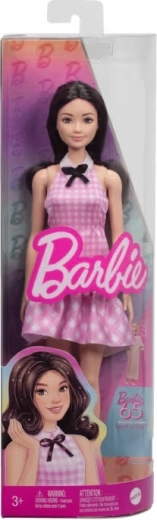 Muñeca de moda Barbie Fashionistas con vestido rosa de cuadros