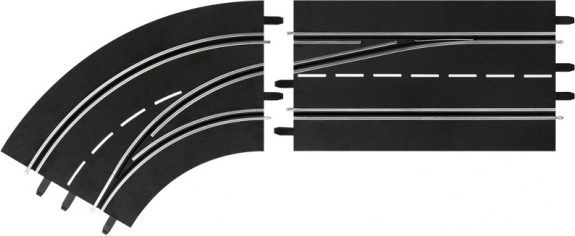 Cambio de carril en curva a la izquierda, interior, para CARRERA Digital 132/124